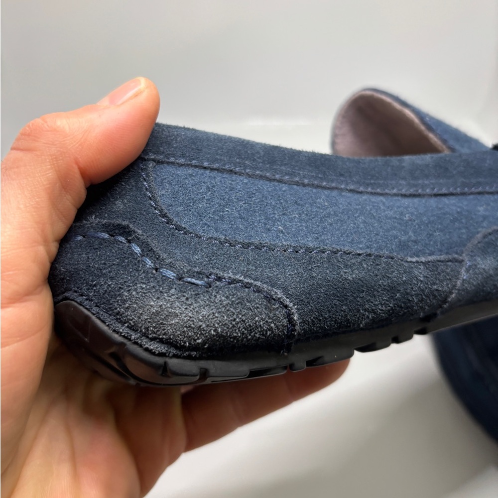 UGG Men’s Suede Loafer Slippers Navy Blue Shearling Lined Size 12 - Picture 12 of 15